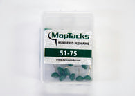 Buy map Map Push Pins, Green, Numbered 51-75