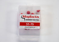 Buy map Map Push Pins, Red, Numbered 51-75