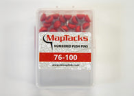 Buy map Map Push Pins, Red, Numbered 76-100
