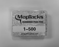 Buy map Map Push Pins, White, Numbered 1-500