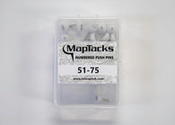 Buy map Map Push Pins, White, Numbered 51-75