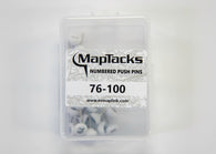 Buy map Map Push Pins, White, Numbered 76-100