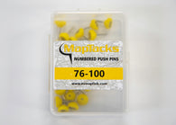 Buy map Map Push Pins, Yellow, Numbered 76-100