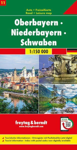 Buy map Upper Bavaria - Lower Bavaria - Swabia, road map 1:150,000, sheet 11
