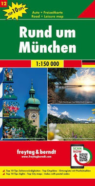 Buy map Greater Munich, road map 1:150,000, top 10 tips, sheet 12