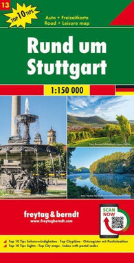 Buy map Greater Stuttgart, road map 1:150,000, top 10 tips, sheet 13