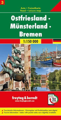 Buy map Ostfriesland - Münsterland - Bremen, road map 1:150,000, sheet 3
