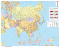 Buy map Asien, Wandkarte 1:9 000,000., Poster, freytag & berndt = Asia, wall map 1:9 000,000, wall map