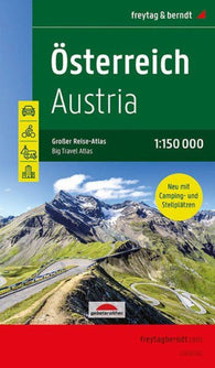 Buy map Austria, road atlas 1:150,000, large travel atlas with camping and parking spaces