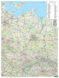 Buy map Wandkarte: Deutschland Ost, Poster, 1:500.000, Metallbestäbt in Rolle = Germany East, wall map, 1:500,000, metal bars