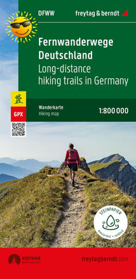 Buy map Long-distance hiking trails in Germany, wide hiking map 1:800,000