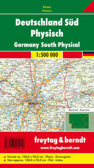 Buy map Deutschland Süd physisch, 1:500.000, Poster = Germany South Physical, 1:500,000, wall map