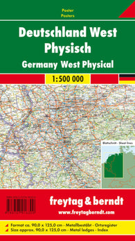 Buy map Wandkarte: Deutschland West, Poster, 1:500.000, Metallbestäbt in Rolle = Germany West, wall map, 1:500,000, metal bars