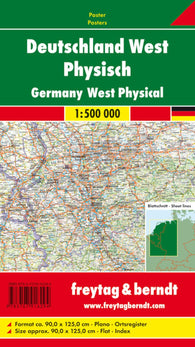 Buy map Wandkarte: Deutschland West, Poster, 1:500.000, Plano in Rolle = Germany West, wall map, 1:500,000, flat