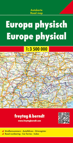 Buy map Europe physical, road map 1:3.500,000