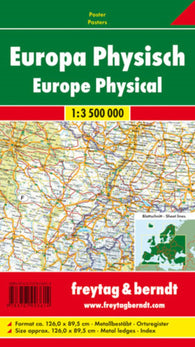 Buy map Europa physisch, 1:3,500,000., Poster metallbestäbt = Europe physical, 1:3.500,000, wall map metal bars