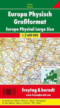 Buy map Europa physisch, Poster, 1:2,600,000, Großformat = Europe physical, wall map, 1:2.600,000, large scale