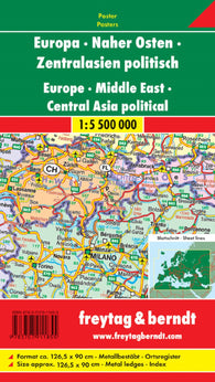 Buy map Europa - Naher Osten - Zentralasien politisch 1:5,500,000., metallbestäbt = Europe - Middle East - Central Asia political 1:5.500,000, metal bars