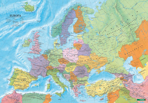 Buy map Europa politisch, Poster 1:600,000., Plano in Rolle = Europe political, wall map 1:600,000, flat