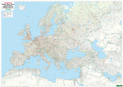 Buy map Rails + ferries Europe map 1:5.500,000, wall map, flat