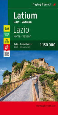 Buy map Latium - Rome - Vatican, road map 1:150,000, top 10 tips