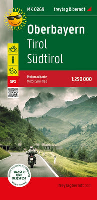 Buy map Oberbayern, Motorradkarte 1:250.000, freytag & berndt = Upper Bavaria, motorcycle map 1:250,000