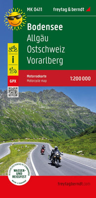 Buy map Bodensee, Motorradkarte 1:200.000, freytag & berndt = Lake Constance, motorcycle map 1:200,000