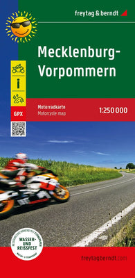 Buy map Mecklenburg-Vorpommern, Motorradkarte 1:250.000, freytag & berndt = Mecklenburg-Western Pomerania, motorcycle map 1:250,000