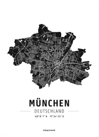 Buy map München, Designposter, Hochglanz-Fotopapier = Munich, wall map, high-gloss photo paper