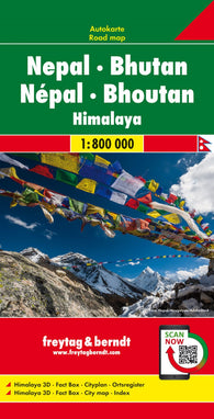 Buy map Nepal - Bhutan, road map 1:800,000