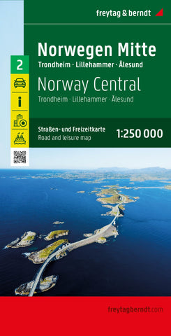 Buy map Norway center, road and leisure map 1:250,000