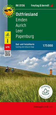 Buy map Ostfriesland, Rad- und Freizeitkarte 1:75.000, freytag & berndt, RK 0136 = East Frisia, bike and leisure map 1:75,000 RK 0136