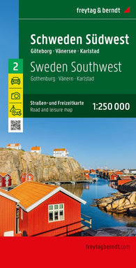 Buy map Southwest Sweden, road and leisure