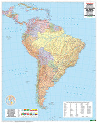 Buy map South America political, 1:8 000,000, wall map, metal bars