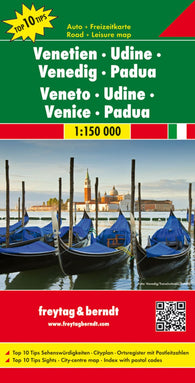 Buy map Veneto - Udine - Venice - Padua, road map 1:150,000, top 10 tips