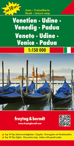 Buy map Veneto - Udine - Venice - Padua, road map 1:150,000, top 10 tips