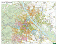 Buy map Wien, Stadtplan 1:20.000, Poster, Plano in Rolle, freytag & berndt = Vienna, city map 1:20,000, wall map, flat, neighborhoods colored
