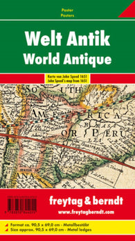 Buy map Welt Antik, Karte von John Speed 1651, Poster, metallbestäbt = World Antik, map of John Speed 1651, wall map, metal bars