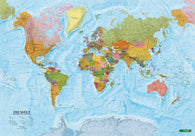 Buy map Wandkarte: Die Welt, deutsch, Poster 1:40.000.000, Metallbestäbt in Rolle = World, German, wall map 1:40,000,000, metal bars