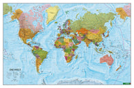 Buy map Wandkarte: Die Welt, Poster 1:35.000.000, Plano in Rolle = World, wall map 1:35,000,000, flat