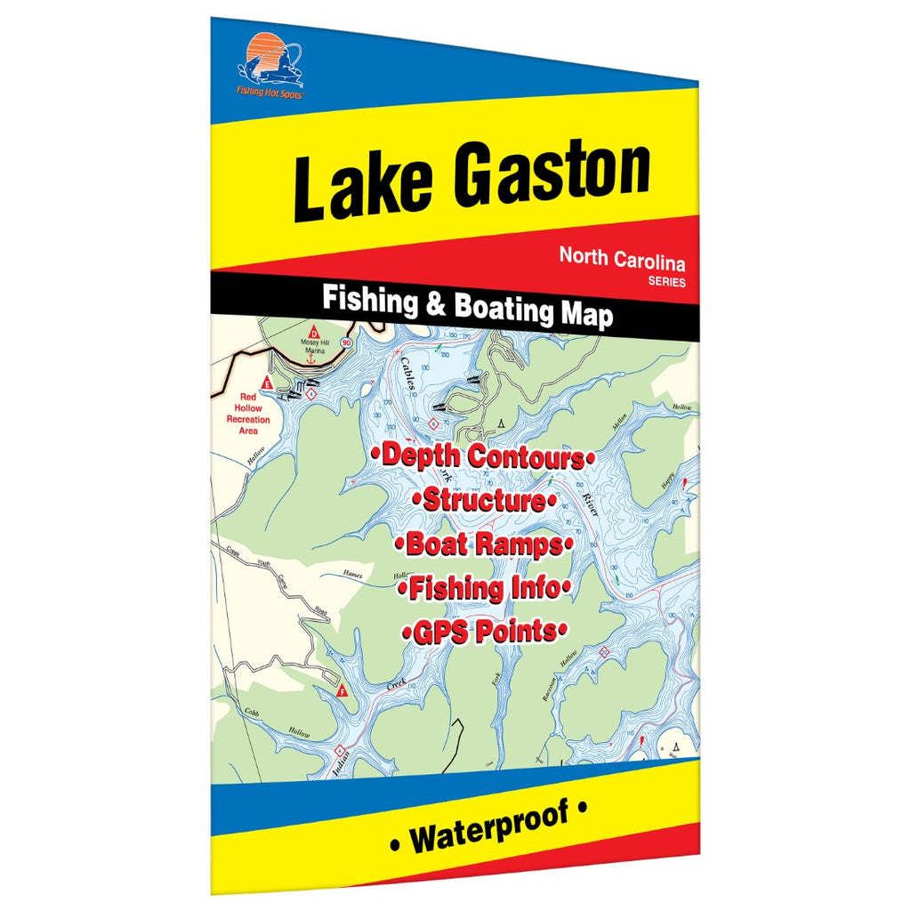 Buy map: Gaston Lake Fishing Map – YellowMaps Map Store