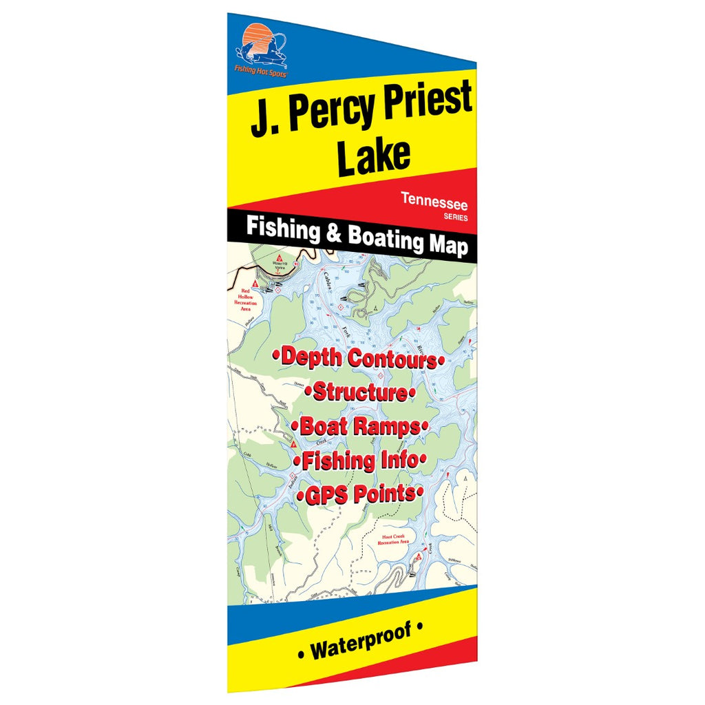 Buy map: J. Percy Priest Lake Fishing Map – YellowMaps Map Store