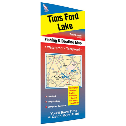 Buy map Tims Ford Lake Fishing Map