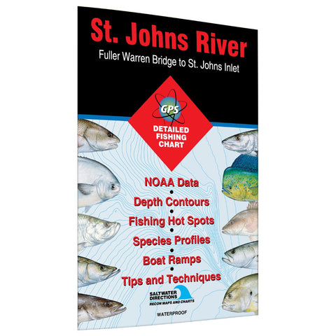 Buy map St. Johns River  Fuller Warren Bridge to St Johns Inlet Fishing Map