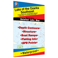 Buy map Lake of the Ozarks-Southeast (Hurricane Deck to Milemarker 17) Fishing Map