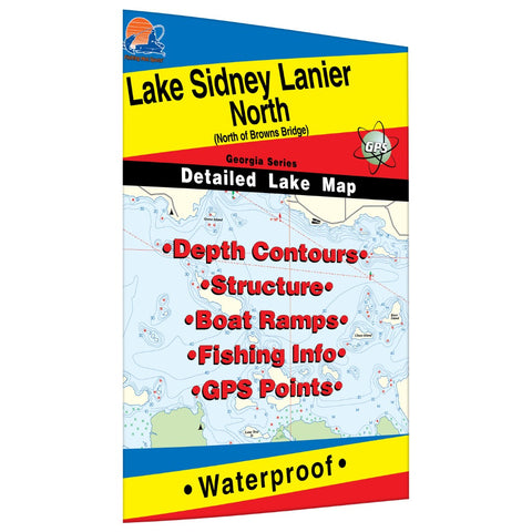 Buy map Lake Sidney Lanier North Fishing Map (North of Browns Bridge)