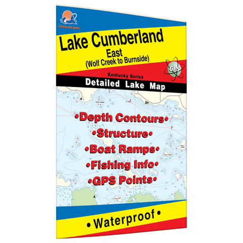 Buy map Lake Cumberland-East (Wolf Creek To Burnside) fishing map