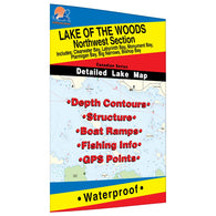 Buy map Lake of the Woods Northwest Fishing Map, Lake (incl. Clearwater/Portage Narrows)