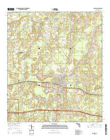Bonifay Florida Current topographic map, 1:24000 scale, 7.5 X 7.5 Minute, Year 2015