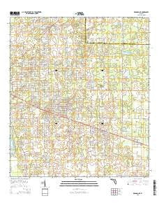 Bronson NE Florida Current topographic map, 1:24000 scale, 7.5 X 7.5 Minute, Year 2015